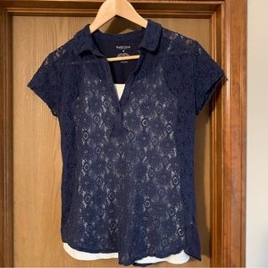 Lace Front TShirt - Van Heusen - size M